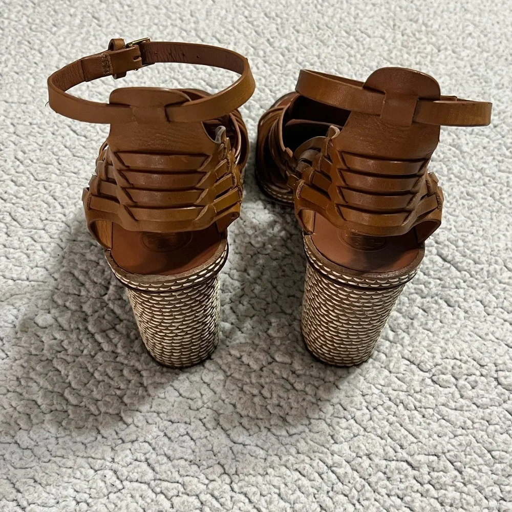 Tory Burch Pecha Woven Block Heel Sandals